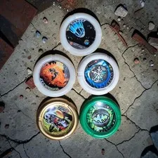 LEGO Technic Throwbot Slizer Throwing Disc Lot of 5 Discs White Green Gold