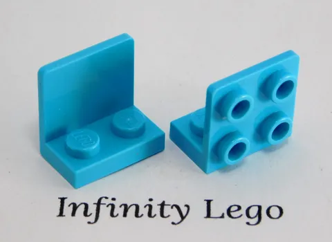 8 LEGO Medium Azure Bracket Modified Plate 1 x 2 - 2 x 2 (99207) - 8 Pieces