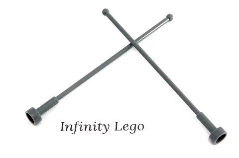 2 LEGO Dark Bluish Grey Antenna 8 Studs High Whip 8H Space (2569) - 2 Pieces
