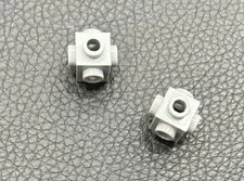 LEGO Parts 4733 Lot 2 Brick Modified 1 x 1 Studs on 4 Sides Light Bluish Gray