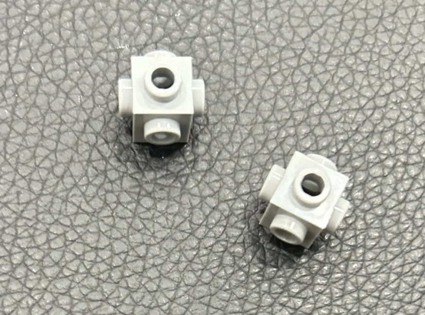 LEGO Parts 4733 Lot 2 Brick Modified 1 x 1 Studs on 4 Sides Light Bluish Gray