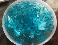 100pcs LEGO 1x2 Trans Light Blue Flat Tile 3069b / 30070 Genuine Parts-REBRICKS