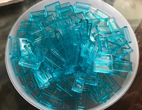 100pcs LEGO 1x2 Trans Light Blue Flat Tile 3069b / 30070 Genuine Parts-REBRICKS