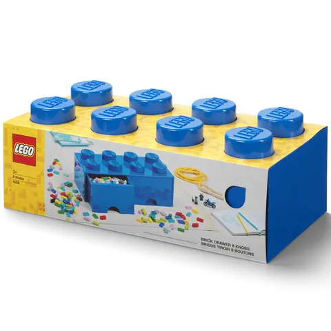 LEGO: Storage Brick Drawer 8, Bright Blue, Plastic, Stackable, Kids & Adults