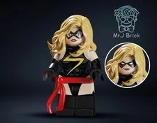 Mr J Brick Minifigure Captain Marvel Custom