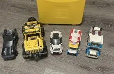 LEGO Mixed Vehicle Lot 5 Cars Trucks Technic Nissan + Yellow Storage Case. DESC!