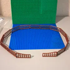 LEGO Reddish Brown Fence Lot. 15 Pieces. With Gates And Double Clip Bar Fence.