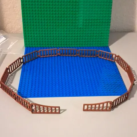 LEGO Reddish Brown Fence Lot. 15 Pieces. With Gates And Double Clip Bar Fence.