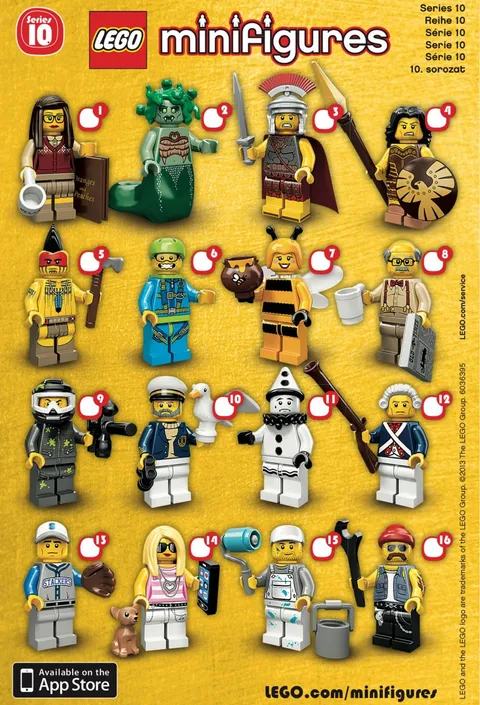 Lego 71001 Series 10 Collectible Minifigures Complete Set of 16