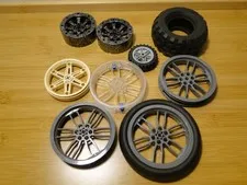 Lego Technic Motorcycle Racing Tires Dark Bluish Gray Wheels Parts and Pieces