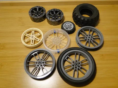 Lego Technic Motorcycle Racing Tires Dark Bluish Gray Wheels Parts and Pieces