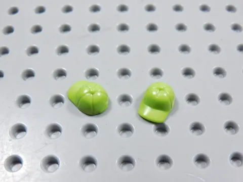 LEGO Lot of 2 Lime Green Small Animal Baseball Cap Hat w/ Pin Minifig BI