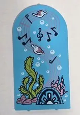 Lego Medium Azure Glass for Door Frame 1 x 6 x 7 Fish Music Notes 65066pb13