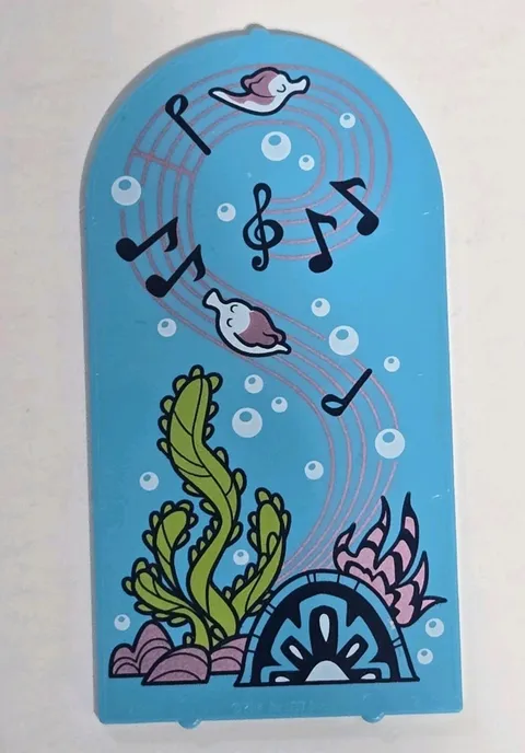 Lego Medium Azure Glass for Door Frame 1 x 6 x 7 Fish Music Notes 65066pb13