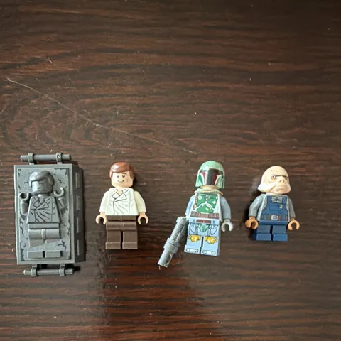 LEGO Star Wars Minifigure Lot Han Solo Boba Fett w/ Blaster Carbonite