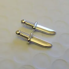 LEGO Knives Chrome Silver EXCELLENT CONDITION 44658a (2 pc)