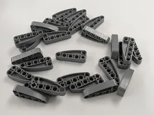 LEGO x26 Technic ‘L’ Liftarm w/ Ellipse, 2 x 5 - Dark Bluish Gray - New - 80286