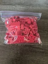 LEGO? RED COLOR 150+ PIECE LOT VARIOUS SIZES & SHAPES PREOWNED PLEASE READ!