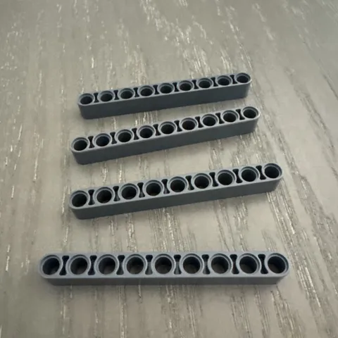 LEGO Beam 9 (40490 / 64289) Dark Gray 4 Pieces