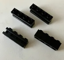 LEGO 4x New Pieces Brick 1x4 Modified w/ Groove/Slide BLACK #2653