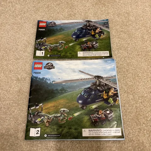 LEGO Jurassic World 75928 Blue's Helicopter Pursuit Instruction Manual Booklet