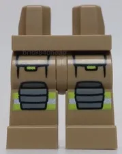 Lego Hips Legs Pockets Lime Silver Reflective Stripes Dark Bluish Gray Kneepads