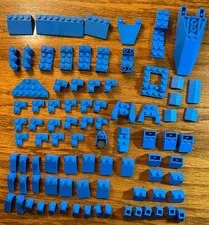 Lego lot of 86 assorted BLUE  slopes, chassis bases, brackets, wedges, etc.