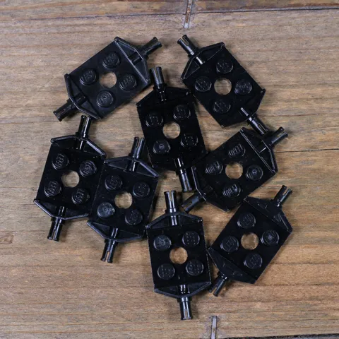 LEGO Black Plate 2 x 2 with Wheels Holder Wide and Hole Part No. 6157 Qty 8