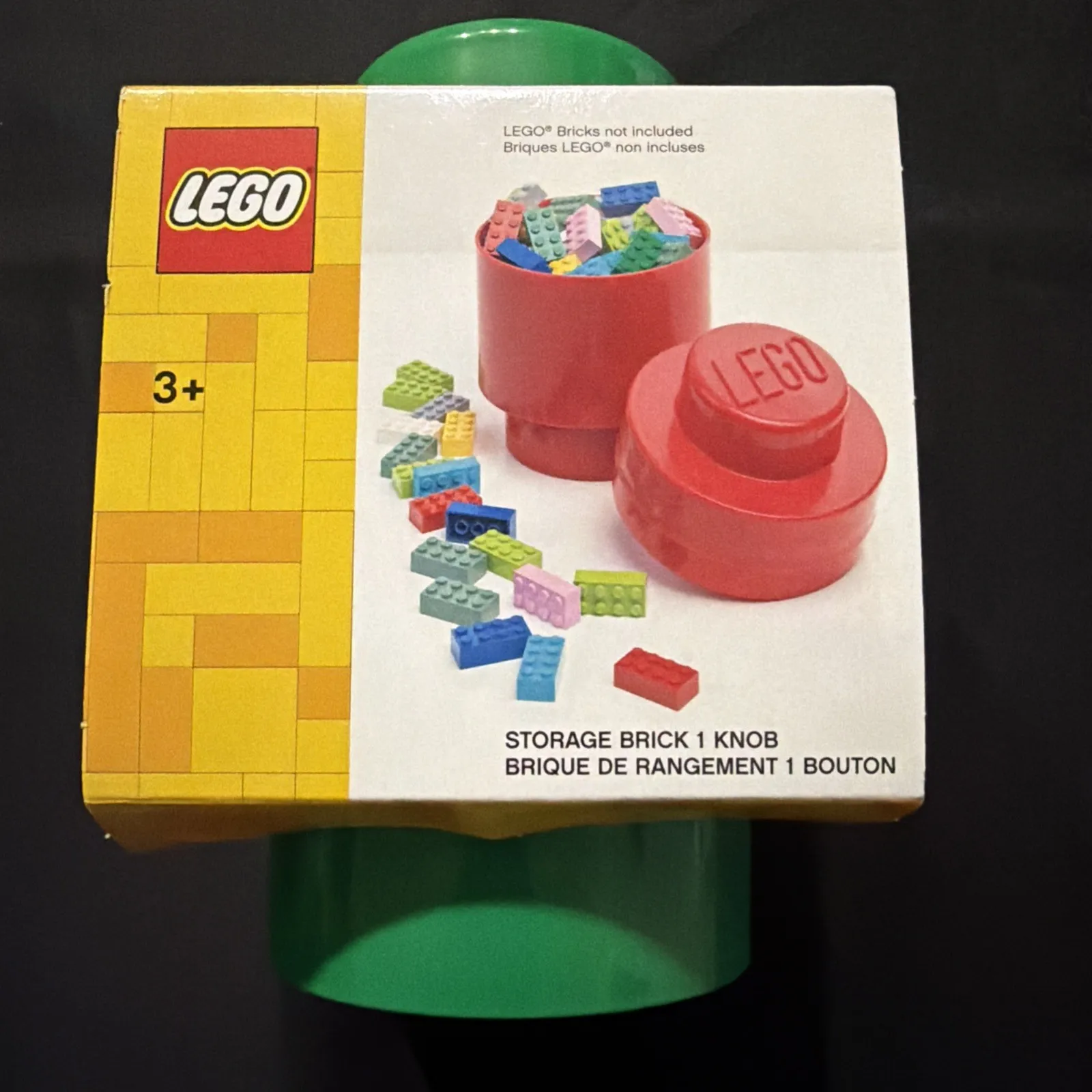 LEGO Round Storage Brick 1 Knob Single Stud Green Organizer Project Case Tub 🥰