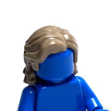 Lego - Minifigure Hair - Dark Tan Blonde, Wavy, Long, Side Part