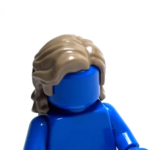 Lego - Minifigure Hair - Dark Tan Blonde, Wavy, Long, Side Part