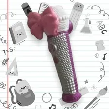 Jojo Siwa Microphone Purple Handle Pink Bow Boomerang mini doll accessory Barbie