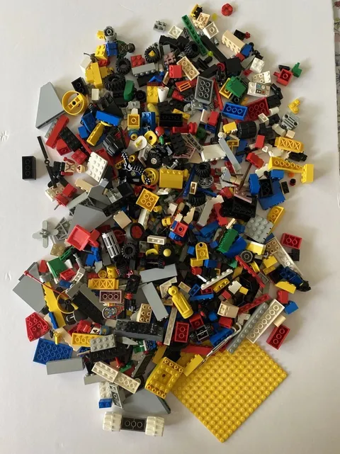 Lego Bulk Mixed Lot Wheels Figures, Yellow Base Plate 2 Pounds