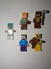 Minecraft LEGO Minifigures Weapons Lot Of 7 Alex Steve Honey Bear Tamer Explorer