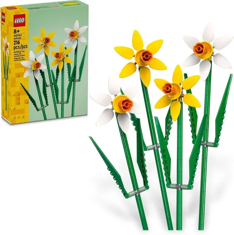 LEGO Daffodils - Building Toy - Artificial Daffodil for Bedroom Decor 40747™