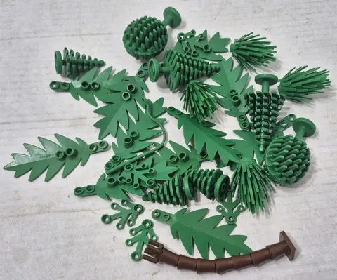 Lot of Vintage Lego Parts Pieces Greenery Foliage Trees Leafs Palm 1990s Green