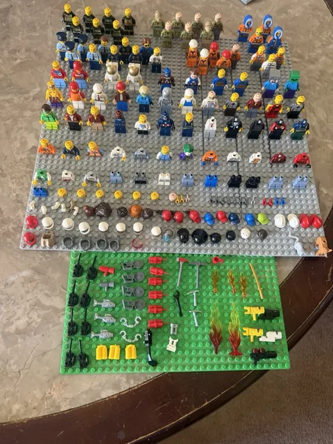 LEGO Minifigures Bulk Lot w/ Accessories, Weapons, Helmets, hair, limbs, etc