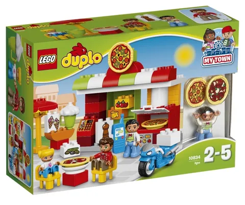LEGO DUPLO 10834 Pizzeria Retired 100% Complete Town Set/Delivery Bicycle/3 Figs