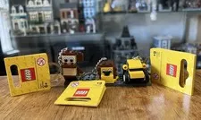 LEGO Minifigure Keychain Lot 850417 Monkey 850800 Hedgehog 853573 Yellow Car NWT