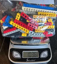 LEGO BRICKS WITH STUDS ON SIDE, VARIETY OF LENGTHS, COLORS,  LOT,  1  POUND
