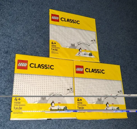 Lot Of 3 Lego Classic White Baseplate / #11026 / SEALED