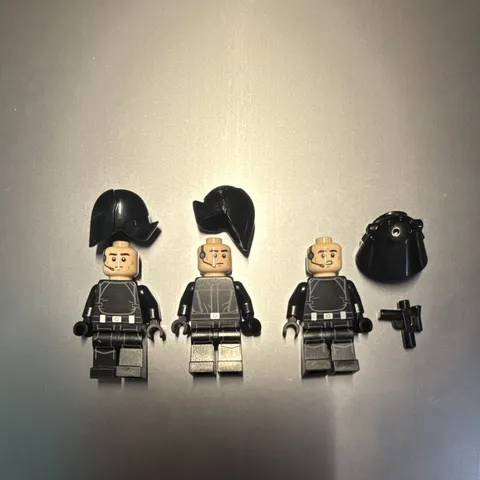 LEGO Star Wars Minifigures Lot of 3 Black/Gray Figures w/ Helmets & Blaster