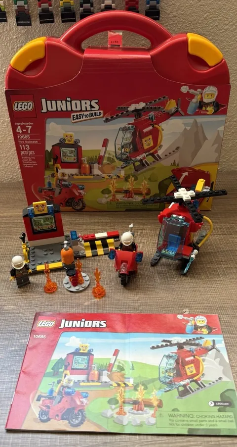 LEGO 10685 Juniors: Fire Suitcase 100% Complete + Box EUC!!