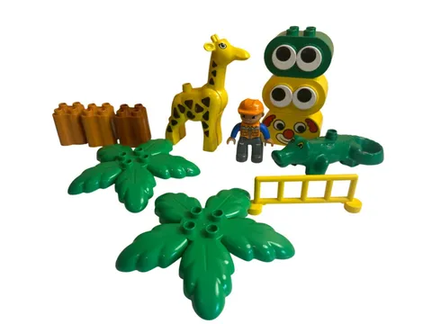 LEGO Duplo Blocks Lot Vintage Now Palm Trees Giraffe Figure Alligator Etc.