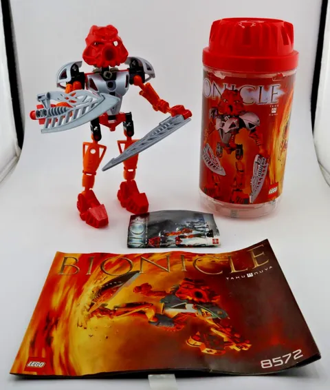 LEGO BIONICLE Tahu Nuva 8572 Complete With Instructions & Poster In Canister