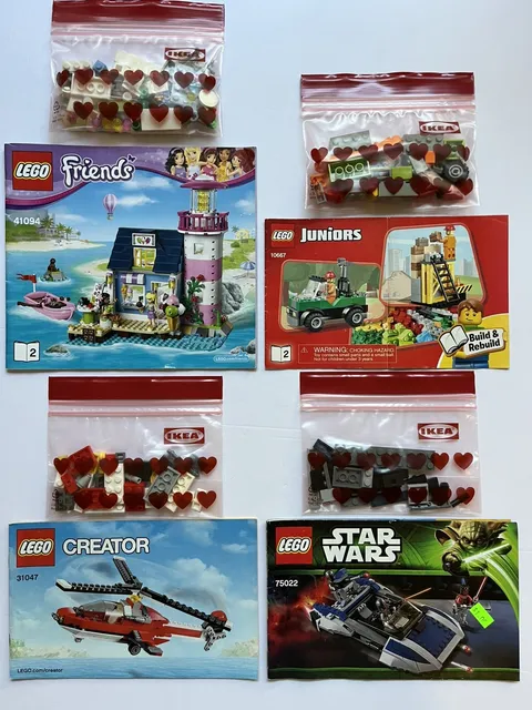 Lot of 4 Incomplete LEGO Sets Instruction Manuals Only and Some Pieces