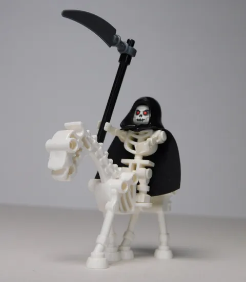 LEGO 7079 Castle Skeleton Reaper Minifigure w/Skeleton Horse! -Fantasy Era L👀K!
