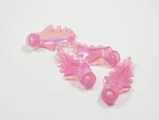 LEGO Lot of 4 Trans Opal Pink 1x1 Round w/ Curved Leaf Plants Minifig I2