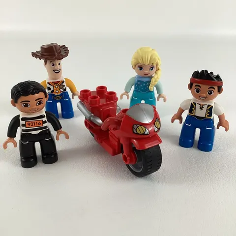 Lego Duplo Disney Minifig Lot Woody Elsa Jake Toddler Figures Toy Motorcycle 