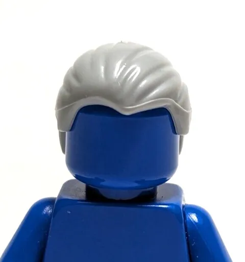 Lego - Minifigure Hair - Grey / Gray, Slicked Swept Back, Short